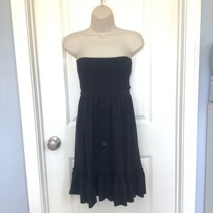 NWT Feathers Black Smocked Strapless Tube Dress Size M